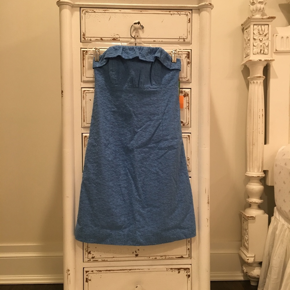 Lilly Pulitzer Strapless Ruffle Eyelet Dress